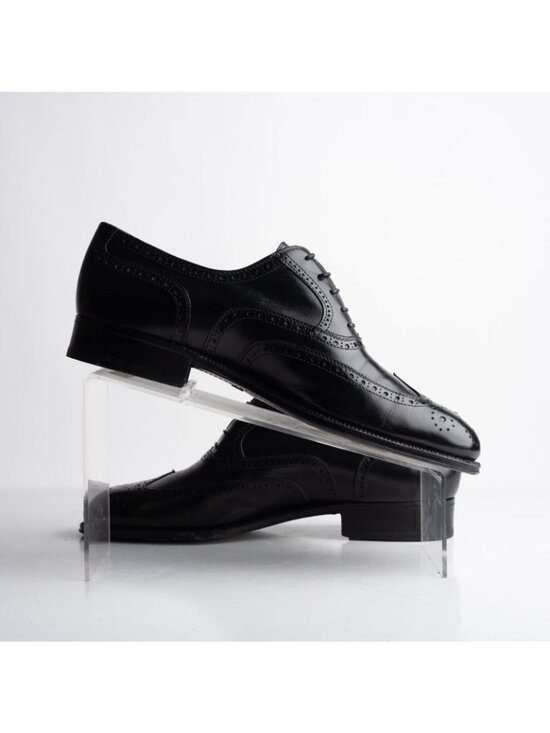 Gucci Mens Leather Oxford Dress Shoes Wingtip Brogue Black US 8 EU 41 Vintage main image 7